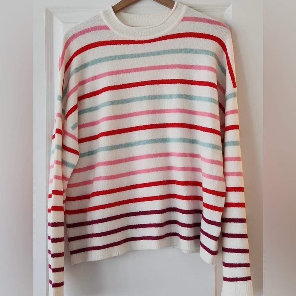 J. Crew Extra Soft Striped Sweater. Sz L.